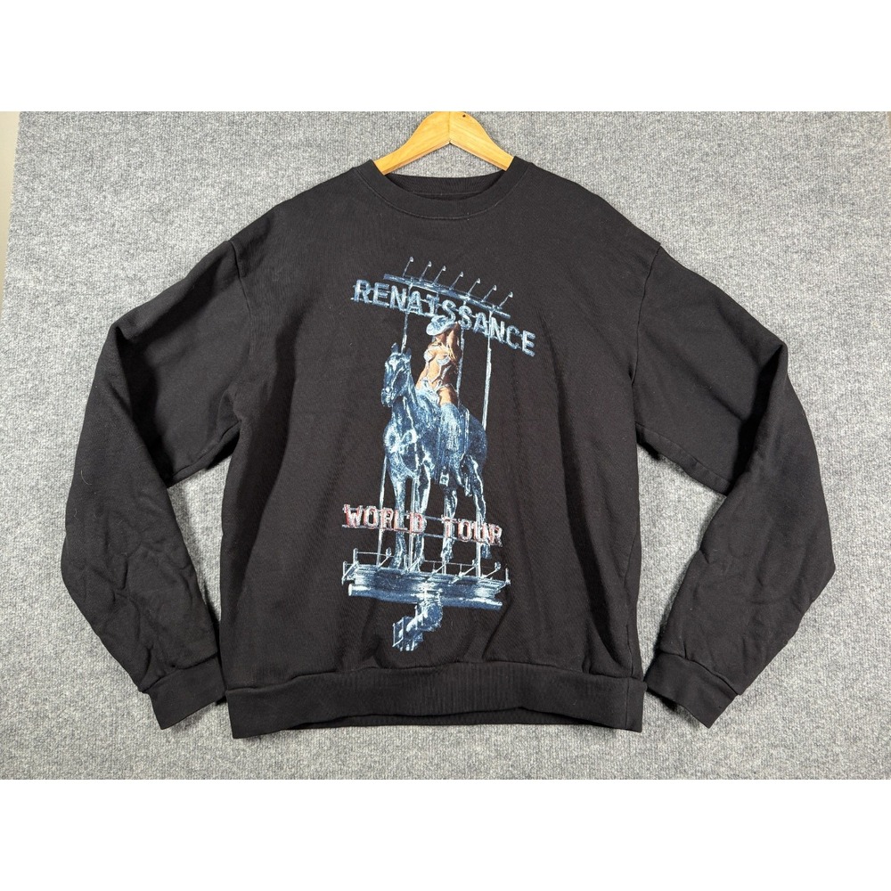 Beyonce Renaissance World Tour 2023 Sweatshirt Mens Large Black Fleece Lined